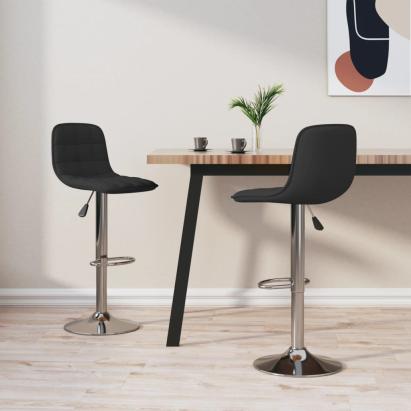 Scaune de bar, 2 buc., negru, material textil GartenMobel Dekor