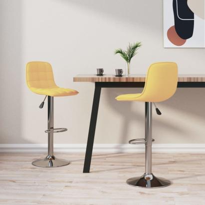 Scaune de bar, 2 buc., galben, material textil GartenMobel Dekor