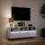 Comodă TV de perete cu lumini LED, alb, 130x31x45 cm GartenMobel Dekor