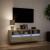 Comodă TV de perete cu lumini LED, stejar sonoma, 130x31x45 cm GartenMobel Dekor
