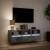 Comodă TV de perete cu lumini LED, gri beton, 130x31x45 cm GartenMobel Dekor
