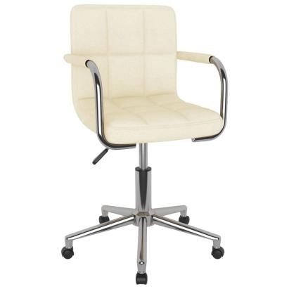 Scaun de bucătărie pivotant, crem, material textil GartenMobel Dekor