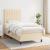 Pat box spring cu saltea, crem, 80x200 cm, textil GartenMobel Dekor