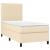 Pat box spring cu saltea, crem, 80x200 cm, textil GartenMobel Dekor