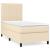 Pat box spring cu saltea, crem, 80x200 cm, textil GartenMobel Dekor