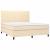 Pat box spring cu saltea, crem, 160x200 cm, material textil GartenMobel Dekor