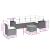Set canapele de grădină cu perne, 7 piese, negru, poliratan GartenMobel Dekor