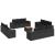 Set mobilier de grădină cu perne, 13 piese, negru, poliratan GartenMobel Dekor