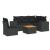 Set mobilier de grădină cu perne, 6 piese, negru, poliratan GartenMobel Dekor