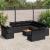 Set canapele de grădină, 12 piese, cu perne, negru, poliratan GartenMobel Dekor