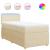 Pat box spring cu saltea, crem, 80x200 cm, textil GartenMobel Dekor