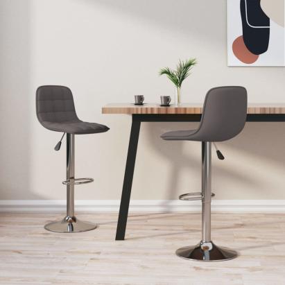 Scaune de bar, 2 buc., gri taupe, material textil GartenMobel Dekor