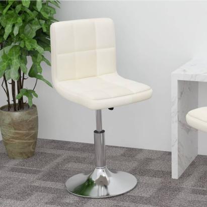 Scaun de bar pivotant, crem, material textil GartenMobel Dekor