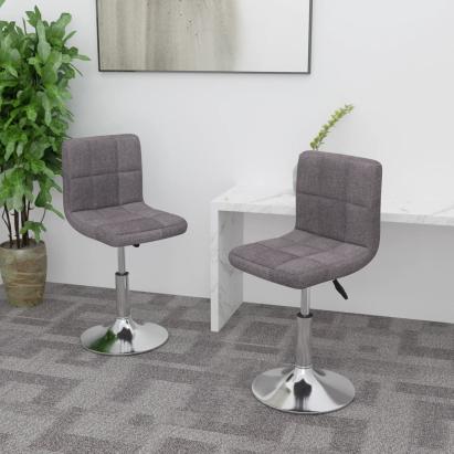 Scaune de bucătărie pivotante, 2 buc., gri taupe, textil GartenMobel Dekor