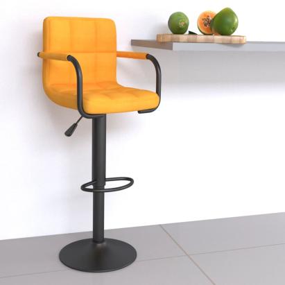 Scaun de bar, galben muștar, material textil GartenMobel Dekor