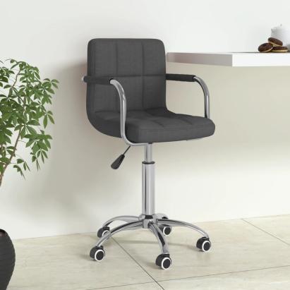 Scaun de birou pivotant, gri închis, material textil GartenMobel Dekor