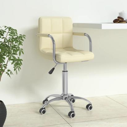 Scaun de birou pivotant, crem, material textil GartenMobel Dekor