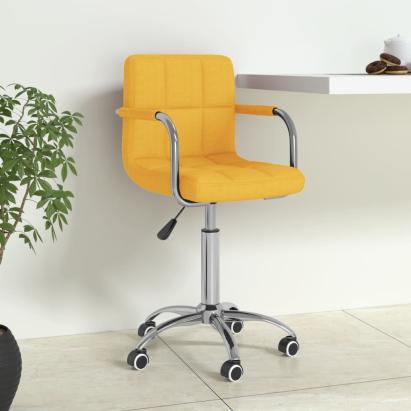 Scaun de birou pivotant, galben muștar, material textil GartenMobel Dekor