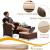 Set mobilier gradina, 2 fotolii si 2 tabureti otoman, masuta cafea, perne incluse, maro MultiMark GlobalProd