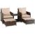 Set mobilier gradina, 2 fotolii si 2 tabureti otoman, masuta cafea, perne incluse, maro MultiMark GlobalProd