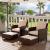 Set mobilier gradina, 2 fotolii si 2 tabureti otoman, masuta cafea, perne incluse, maro MultiMark GlobalProd