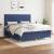 Pat continental cu saltea, albastru, 160x200cm, material textil GartenMobel Dekor