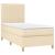 Pat box spring cu saltea, crem, 80x200 cm, textil GartenMobel Dekor
