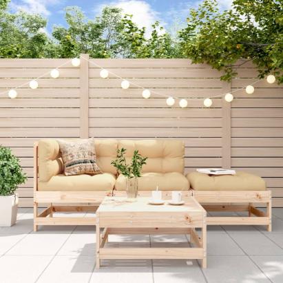 Set mobilier relaxare de grădină, 4 piese, lemn masiv de pin GartenMobel Dekor