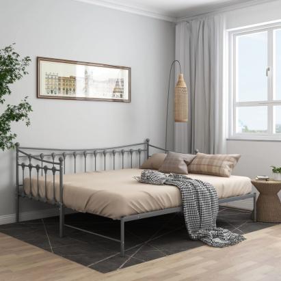 Cadru pat canapea extensibilă, gri, 90x200 cm, metal GartenMobel Dekor