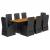 Set mobilier de grădină cu perne, 9 piese, negru, poliratan GartenMobel Dekor