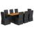 Set mobilier de grădină cu perne, 9 piese, negru, poliratan GartenMobel Dekor