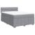 Pat box spring cu saltea, gri deschis, 140x190 cm, textil GartenMobel Dekor
