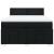 Pat box spring cu saltea, negru, 140x200 cm, textil GartenMobel Dekor
