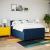 Pat continental cu saltea, albastru, 140x200cm, material textil GartenMobel Dekor
