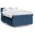 Pat continental cu saltea, albastru, 140x200cm, material textil GartenMobel Dekor