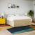 Pat box spring cu saltea, crem, 200x200 cm, textil GartenMobel Dekor