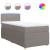 Pat box spring cu saltea, gri taupe, 90x190 cm, textil GartenMobel Dekor