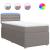 Pat box spring cu saltea, gri taupe, 90x190 cm, textil GartenMobel Dekor