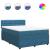 Pat box spring cu saltea, albastru, 140x200 cm, catifea GartenMobel Dekor