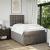 Pat box spring cu saltea, gri taupe, 120x200 cm, textil GartenMobel Dekor