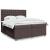 Pat box spring cu saltea, maro închis, 200x200 cm, textil GartenMobel Dekor