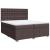 Pat box spring cu saltea, maro închis, 200x200 cm, textil GartenMobel Dekor