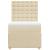 Pat box spring cu saltea, crem, 90x190 cm, textil GartenMobel Dekor