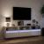 Comodă TV de perete cu lumini LED, alb, 180x31x45 cm GartenMobel Dekor