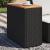 Masă laterală de grădină blat lemn negru 58x27,5x55cm poliratan GartenMobel Dekor