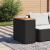 Masă laterală de grădină blat lemn negru 58x27,5x55cm poliratan GartenMobel Dekor