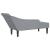 Șezlong cu perne, gri deschis, material textil GartenMobel Dekor