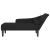 Șezlong cu perne, negru, material textil GartenMobel Dekor