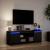 Dulap TV cu LED, negru, 139,5x34x50 cm, lemn prelucrat GartenMobel Dekor