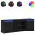 Dulap TV cu LED, negru, 139,5x34x50 cm, lemn prelucrat GartenMobel Dekor